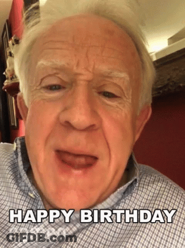 Elderly Man Making Funny Face Happy Birthday GIF