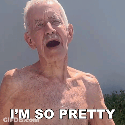 Elderly Man Saying Im Pretty GIF