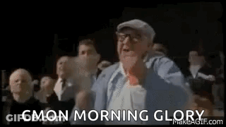 Elderly Man Shouting In Crowd GIF