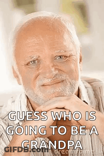 Elderly Man Smiling Guess Who Will Be Grandpa GIF