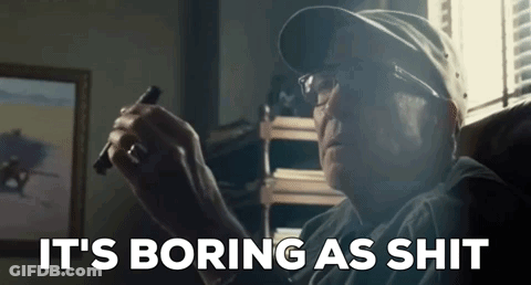 Elderly Man Smoking Says It's Boring As Shit GIF