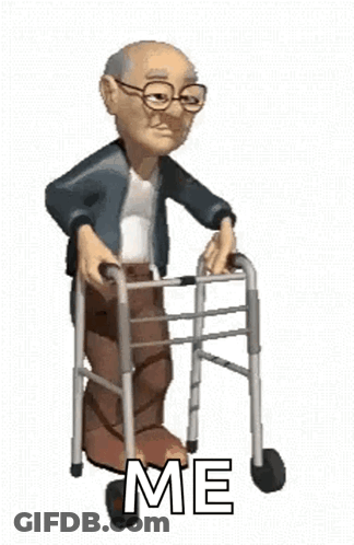 Elderly Man Using Walker GIF