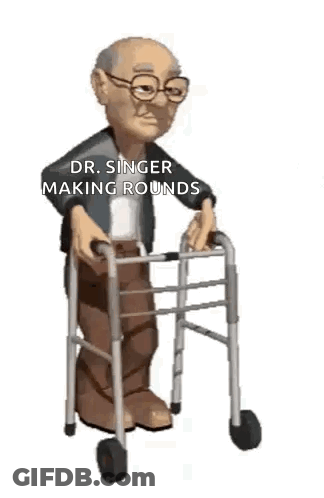 Elderly Man Using Walker GIF