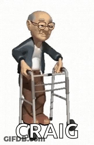 Elderly Man Using Walker Saying Craig GIF