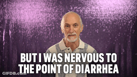 Elderly Man With Beard Saying But I Was Nervous To The Point Of Diarrhea GIF