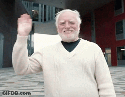 Elderly Man With Beard Waving Hand GIF