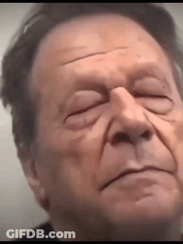 Elderly Man With Eyes Closed GIF