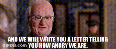 Elderly Man With Glasses And Red Tie Says We Will Write You A Letter How Angry We Are GIF