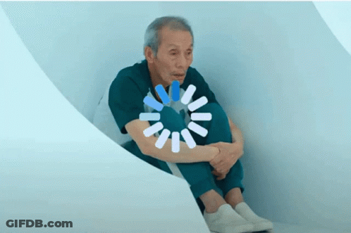 Elderly Man With Loading Circle GIF