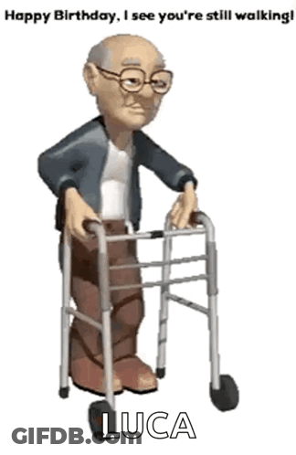Elderly Man With Walker Luca GIF