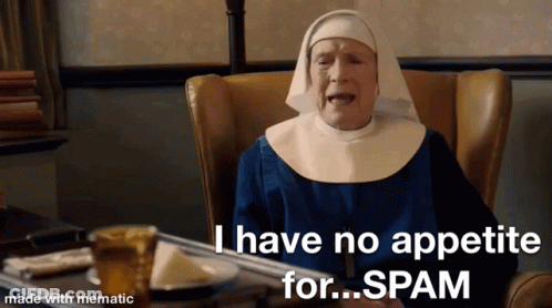 Elderly Nun Crying Says I Have No Appetite For Spam GIF