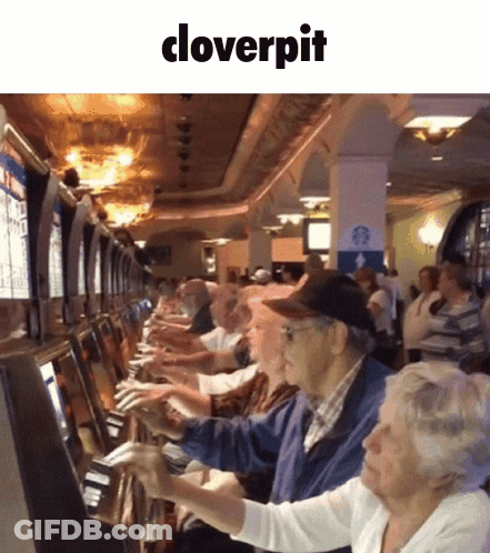 Elderly People Playing Slot Machine GIF