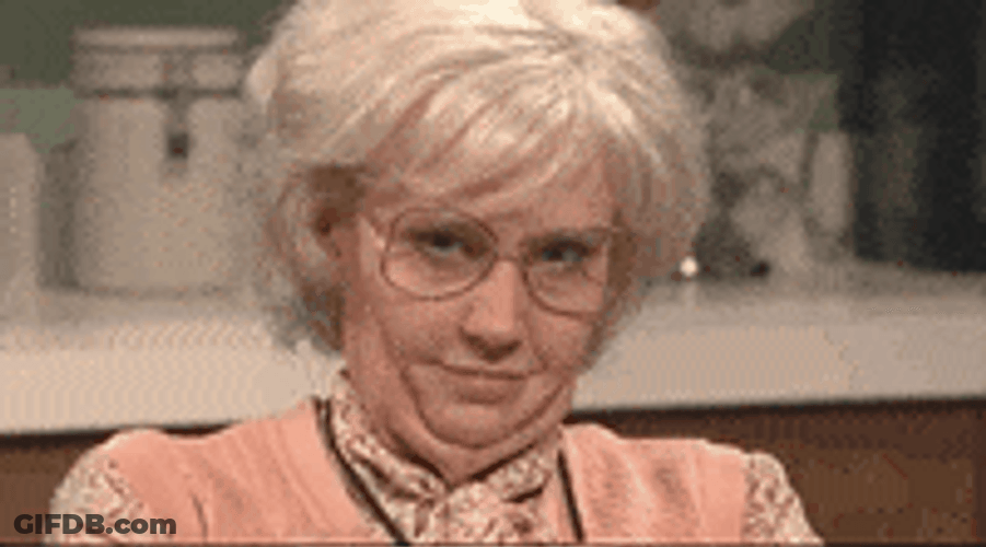 Elderly Woman Aggressive Flirt Look GIF
