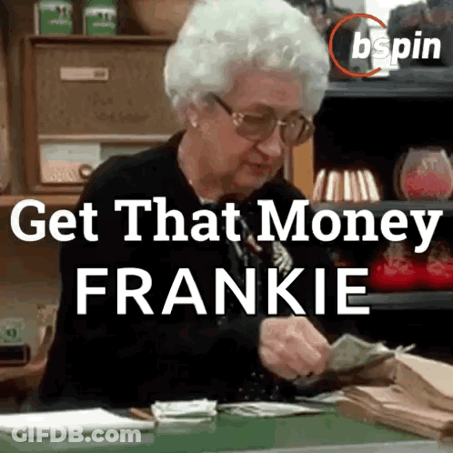 Elderly Woman Counting Money GIF