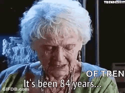 Elderly Woman Crying Says It's Been 84 Years Of Tren GIF