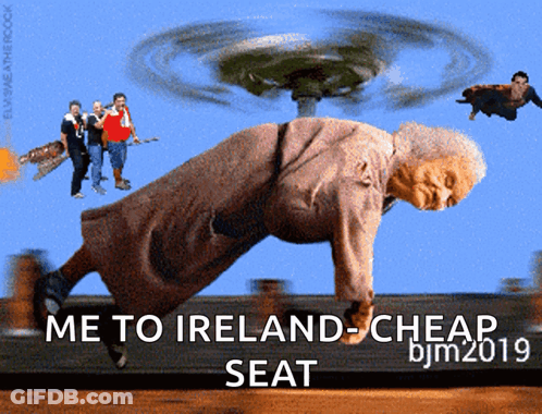 Elderly Woman Doing Push Ups Me To Ireland- Cheap Seat GIF