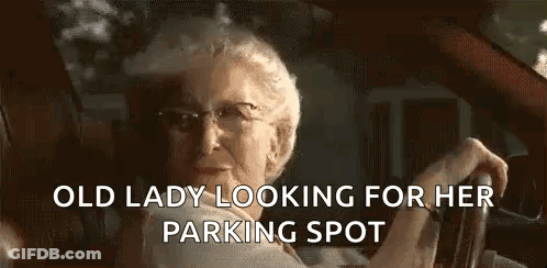Elderly Woman Driving Car Talking To Someone GIF