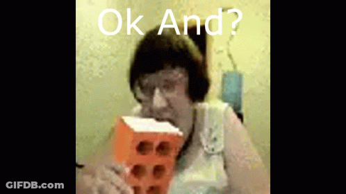 Elderly Woman Eating Brick OK GIF
