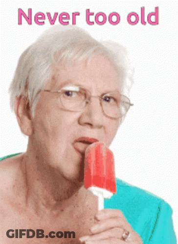 Elderly Woman Eating Popsicle Never Too Old GIF