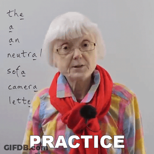 Elderly Woman In Glasses And Red Scarf At Practice Whiteboard GIF