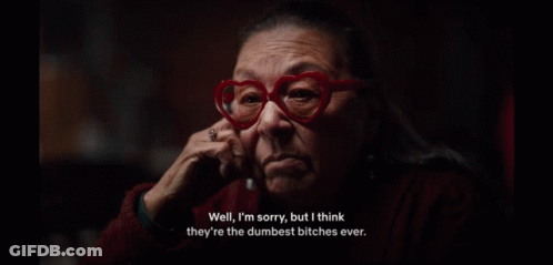 Elderly Woman In Heart Glasses Saying Sorry GIF
