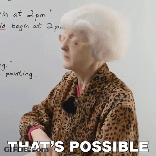 Elderly Woman In Leopard Print Jacket Says That's Possible GIF