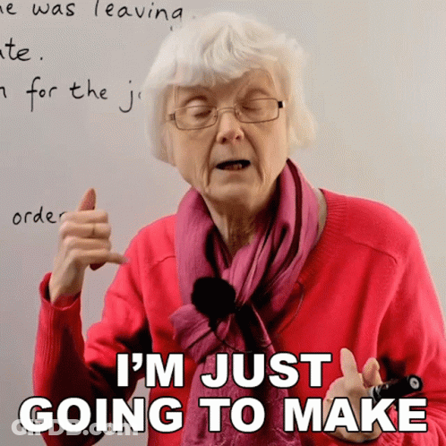 Elderly Woman In Red Sweater And Scarf Says I'm Just Going To Make GIF