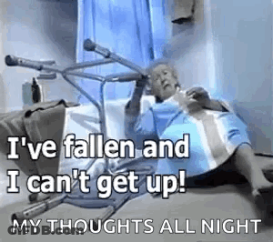 Elderly Woman Lying On Bed With Walker And Cane GIF