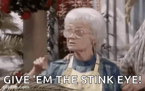Elderly Woman Saying Give Em The Stink Eye GIF