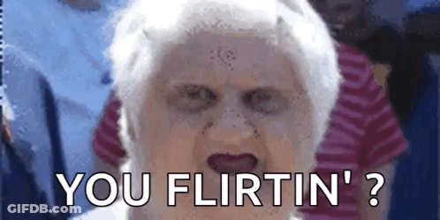 Elderly Woman Saying You Flirtin GIF