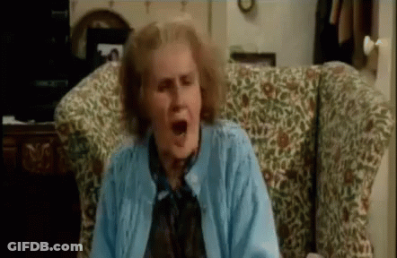Elderly Woman Screaming In Chair GIF