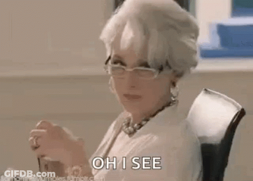 Elderly Woman Sitting Holding Coffee Saying Oh I See GIF