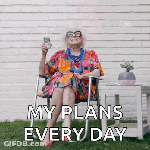 Elderly Woman Sitting Holding Soda GIF