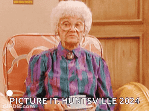 Elderly Woman Sitting Picture It Huntsville 2024 GIF