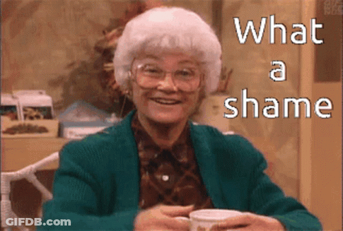 Elderly Woman Smiling Saying What A Shame GIF