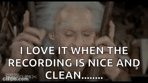 Elderly Woman Talking On Cell Phone Saying I Love It When The Recording Is Nice And Clean GIF