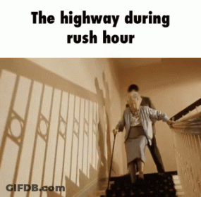 Elderly Woman Walking Stairs With Man Holding Hand GIF