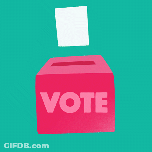 Election Day Ballot Dropped On Pink Box GIF