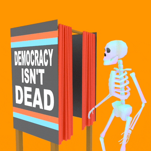 Election Day Democracy Isn't Dead Walking Skeleton GIF