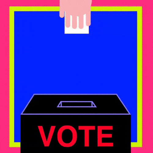 Election Day Drops Ballot Paper On Box GIF