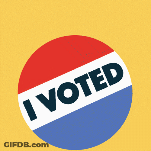 Election Day I Voted Blue White Red Background GIF