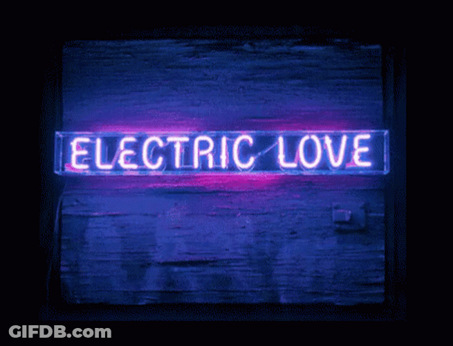 Electric Love Sign Neon Color Light GIF