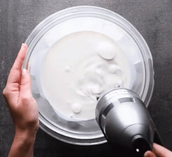 Electric Mixer Whipped Cream Making GIF
