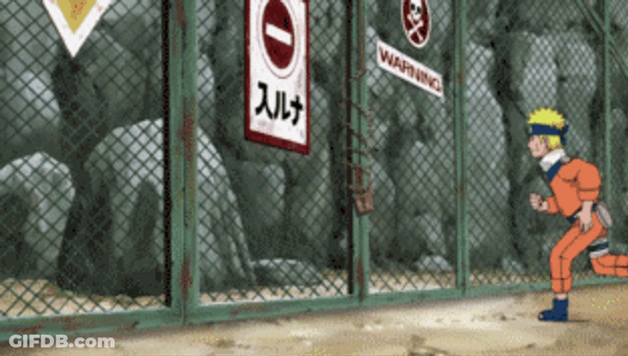 Electricity Fence Naruto Electrocuted GIF