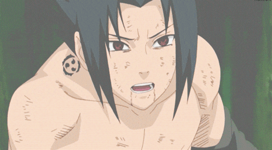 Electricuted Sasuke Uchiha Sighing GIF