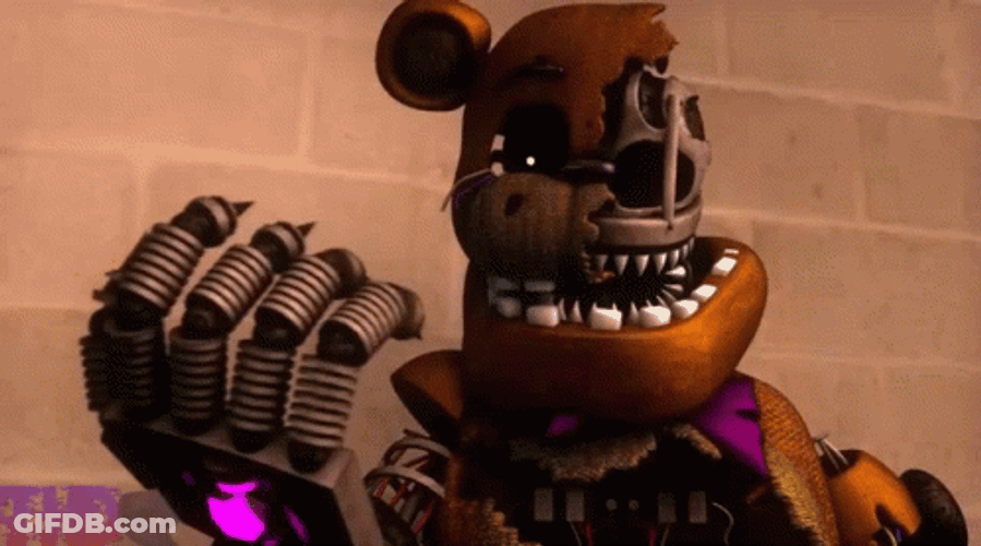 Electrified Screaming Golden Freddy GIF