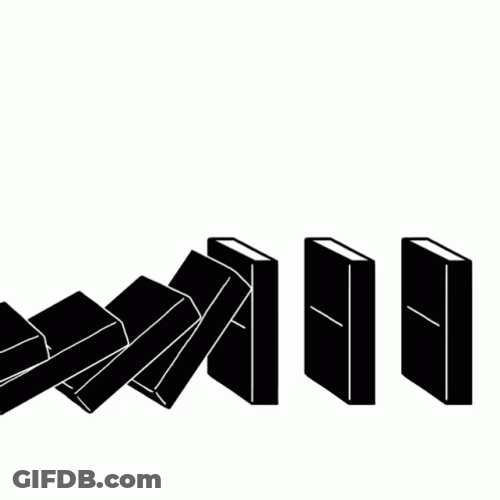 Elegant Black Dominos Falling GIF