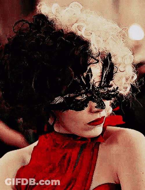 Elegant Cruella Masked Talking GIF