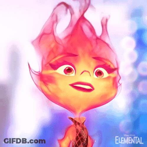 Elemental Character Looking At Camera GIF