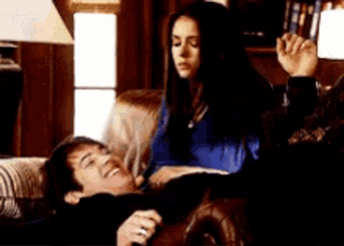 Elena Gilbert Pushed Jeremy Gilbert Fall GIF